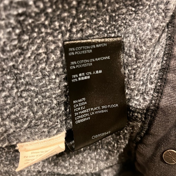 Free People Dreamers Cropped Button Up Hoodie Jacket Gray Streetwear Large - Picture 9 of 14